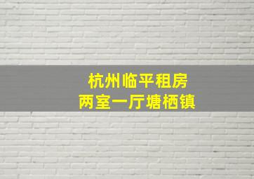 杭州临平租房两室一厅塘栖镇