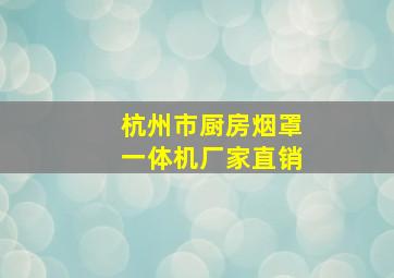 杭州市厨房烟罩一体机厂家直销