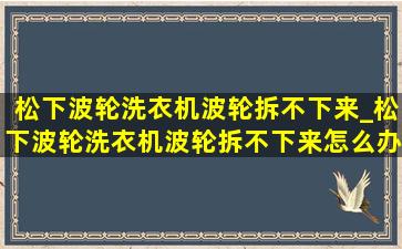 松下波轮洗衣机波轮拆不下来_松下波轮洗衣机波轮拆不下来怎么办