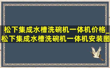 松下集成水槽洗碗机一体机价格_松下集成水槽洗碗机一体机安装图