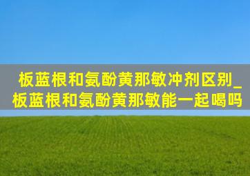 板蓝根和氨酚黄那敏冲剂区别_板蓝根和氨酚黄那敏能一起喝吗