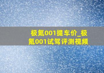 极氪001提车价_极氪001试驾评测视频