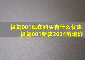 极氪001现在购买有什么优惠_极氪001新款2024落地价