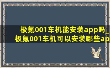 极氪001车机能安装app吗_极氪001车机可以安装哪些app