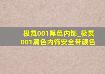 极氪001黑色内饰_极氪001黑色内饰安全带颜色