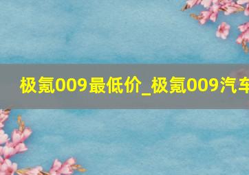 极氪009最低价_极氪009汽车