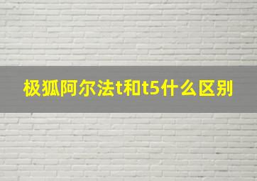 极狐阿尔法t和t5什么区别