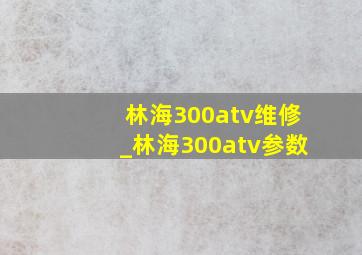 林海300atv维修_林海300atv参数