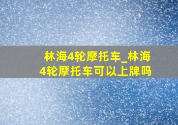 林海4轮摩托车_林海4轮摩托车可以上牌吗