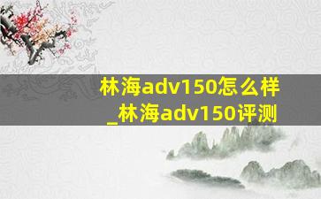 林海adv150怎么样_林海adv150评测