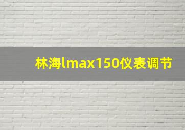 林海lmax150仪表调节