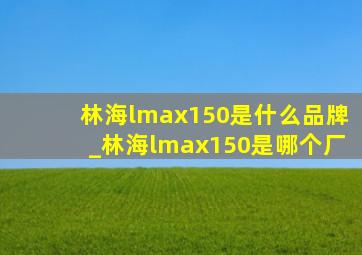 林海lmax150是什么品牌_林海lmax150是哪个厂