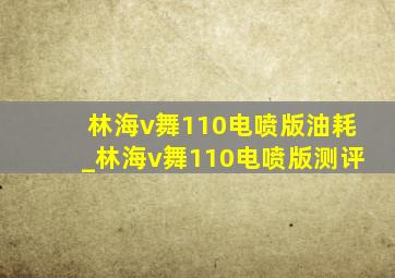 林海v舞110电喷版油耗_林海v舞110电喷版测评