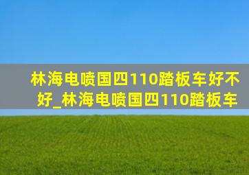 林海电喷国四110踏板车好不好_林海电喷国四110踏板车