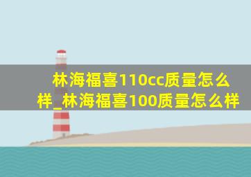 林海福喜110cc质量怎么样_林海福喜100质量怎么样