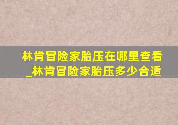 林肯冒险家胎压在哪里查看_林肯冒险家胎压多少合适