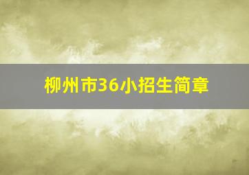 柳州市36小招生简章