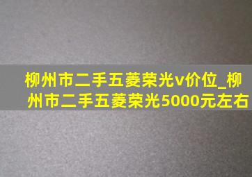 柳州市二手五菱荣光v价位_柳州市二手五菱荣光5000元左右