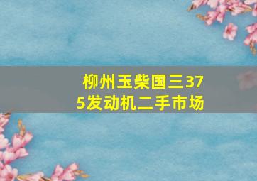 柳州玉柴国三375发动机二手市场