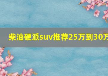 柴油硬派suv推荐25万到30万