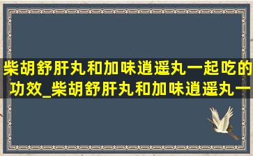 柴胡舒肝丸和加味逍遥丸一起吃的功效_柴胡舒肝丸和加味逍遥丸一起吃