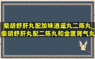 柴胡舒肝丸配加味逍遥丸二陈丸_柴胡舒肝丸配二陈丸和金匮肾气丸