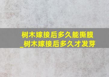 树木嫁接后多久能撕膜_树木嫁接后多久才发芽