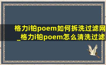 格力i铂poem如何拆洗过滤网_格力i铂poem怎么清洗过滤网