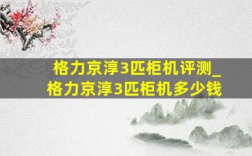 格力京淳3匹柜机评测_格力京淳3匹柜机多少钱