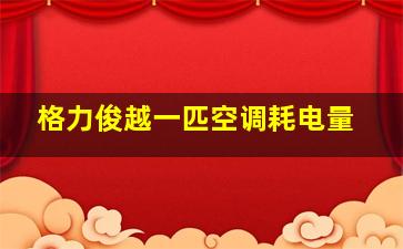 格力俊越一匹空调耗电量