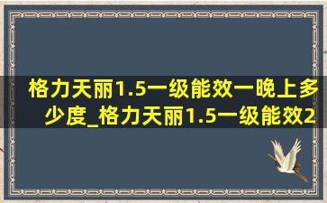 格力天丽1.5一级能效一晚上多少度_格力天丽1.5一级能效24小时几度电