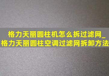 格力天丽圆柱机怎么拆过滤网_格力天丽圆柱空调过滤网拆卸方法