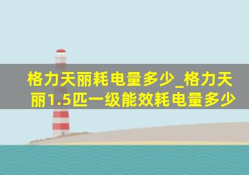 格力天丽耗电量多少_格力天丽1.5匹一级能效耗电量多少