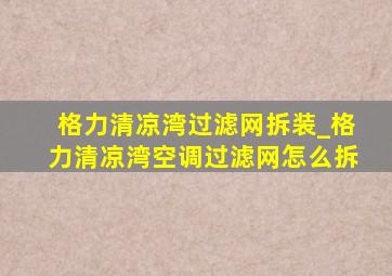 格力清凉湾过滤网拆装_格力清凉湾空调过滤网怎么拆