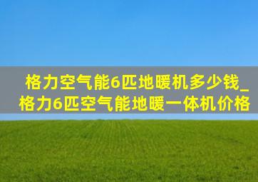 格力空气能6匹地暖机多少钱_格力6匹空气能地暖一体机价格