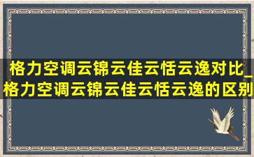 格力空调云锦云佳云恬云逸对比_格力空调云锦云佳云恬云逸的区别