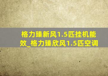 格力臻新风1.5匹挂机能效_格力臻欣风1.5匹空调