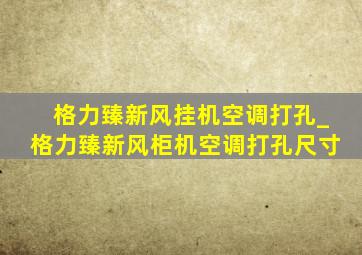 格力臻新风挂机空调打孔_格力臻新风柜机空调打孔尺寸