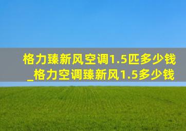 格力臻新风空调1.5匹多少钱_格力空调臻新风1.5多少钱