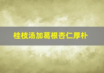 桂枝汤加葛根杏仁厚朴