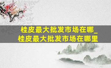 桂皮最大批发市场在哪_桂皮最大批发市场在哪里