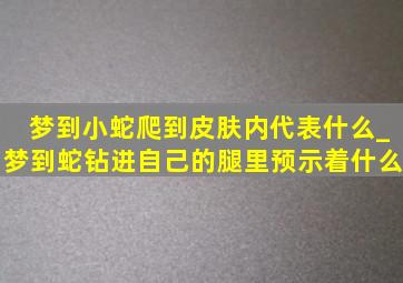 梦到小蛇爬到皮肤内代表什么_梦到蛇钻进自己的腿里预示着什么