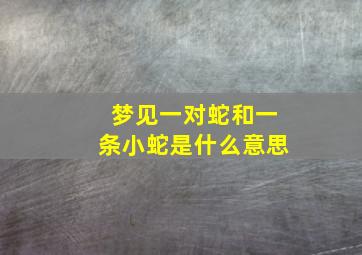 梦见一对蛇和一条小蛇是什么意思