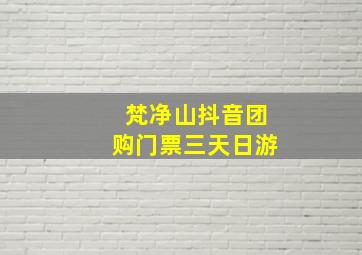 梵净山抖音团购门票三天日游