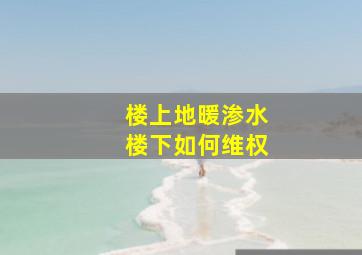 楼上地暖渗水楼下如何维权