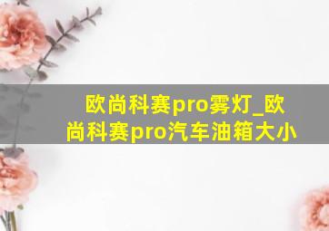 欧尚科赛pro雾灯_欧尚科赛pro汽车油箱大小