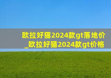 欧拉好猫2024款gt落地价_欧拉好猫2024款gt价格