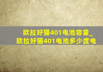 欧拉好猫401电池容量_欧拉好猫401电池多少度电