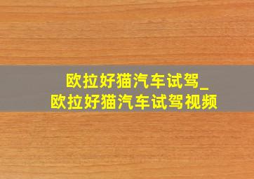 欧拉好猫汽车试驾_欧拉好猫汽车试驾视频