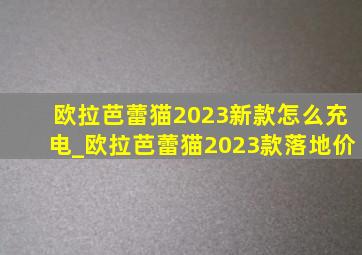 欧拉芭蕾猫2023新款怎么充电_欧拉芭蕾猫2023款落地价